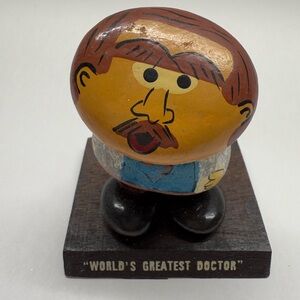 Vintage Hand Painted "World's Greatest Doctor"  Rock Sculpture Great Gift